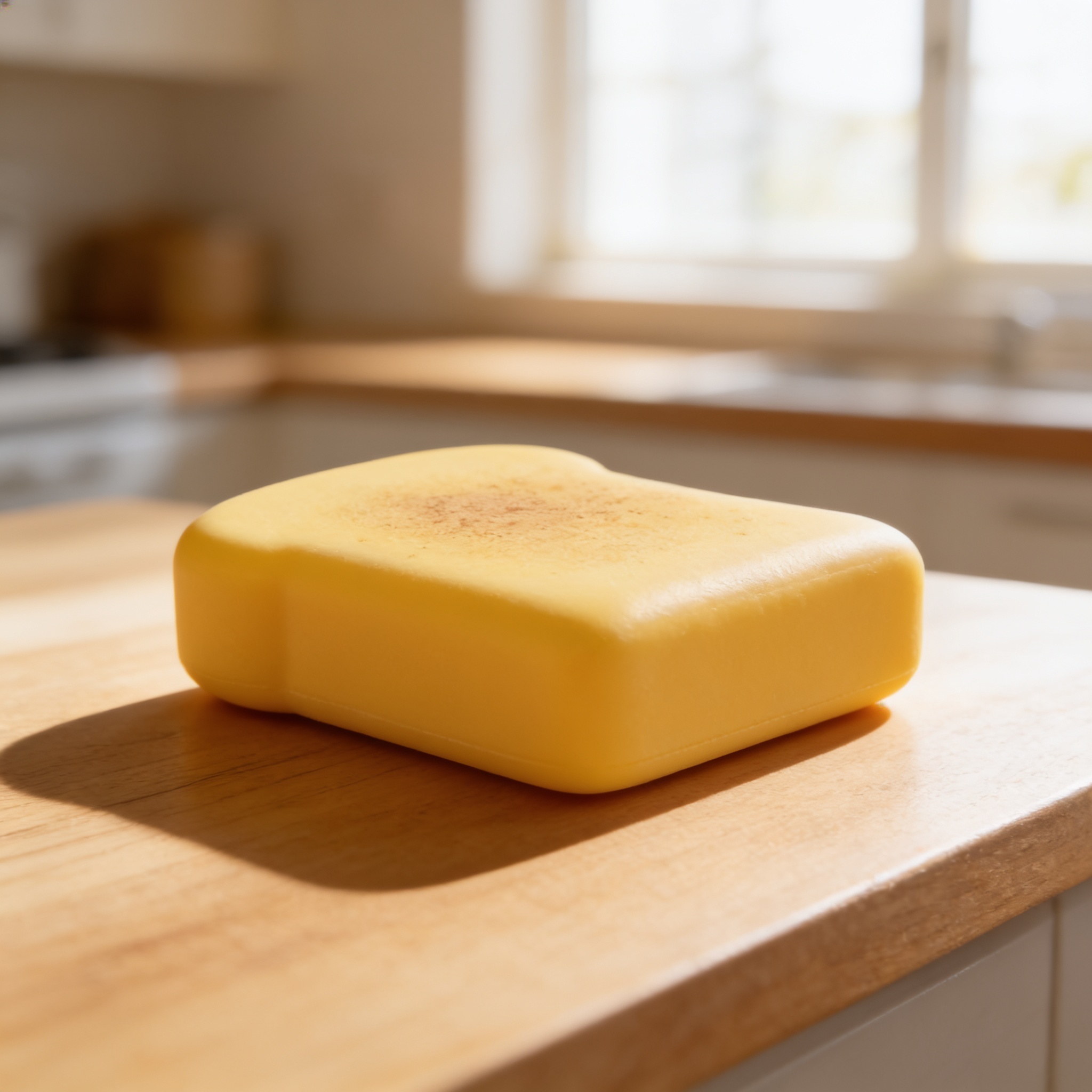 Toast slice squishy in a warm daylight scene