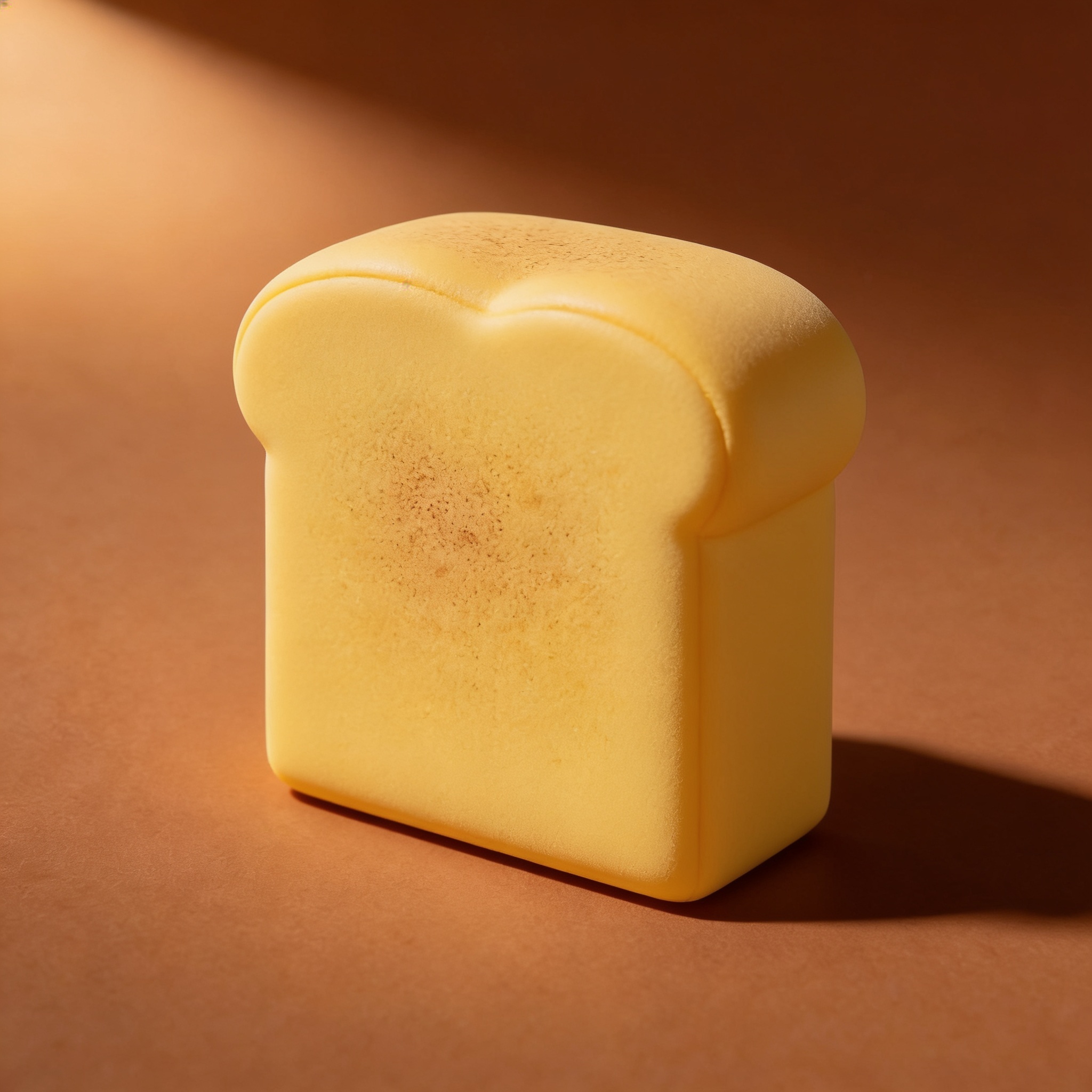 Close-up of the Toast slice squishy surface and molded relief