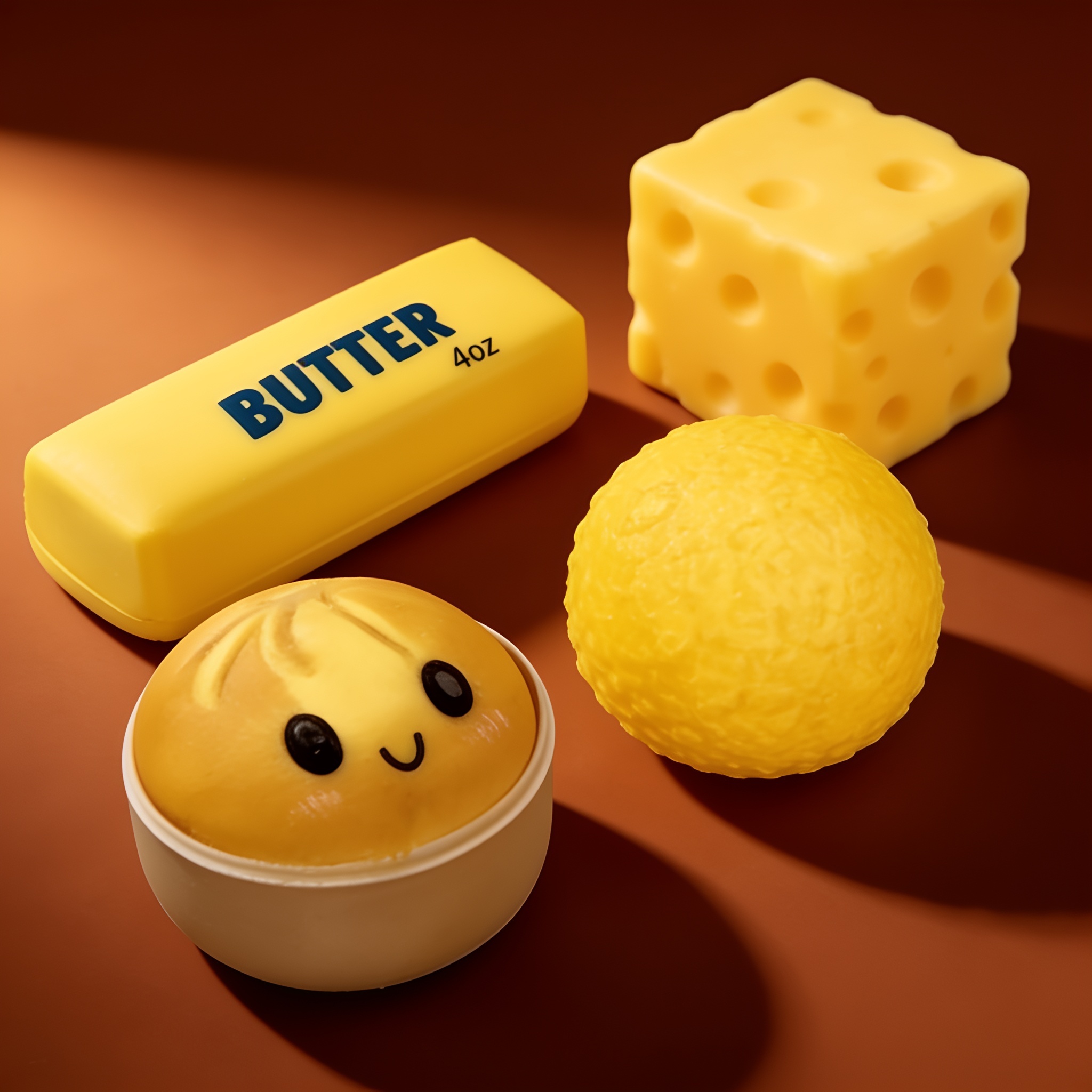 Close-up of the Squishy fun box squishy surface and molded relief