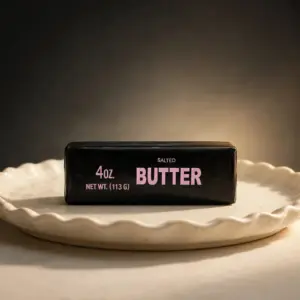 Black butter squishy 4oz - glossy black butter stick stress toy with pink print