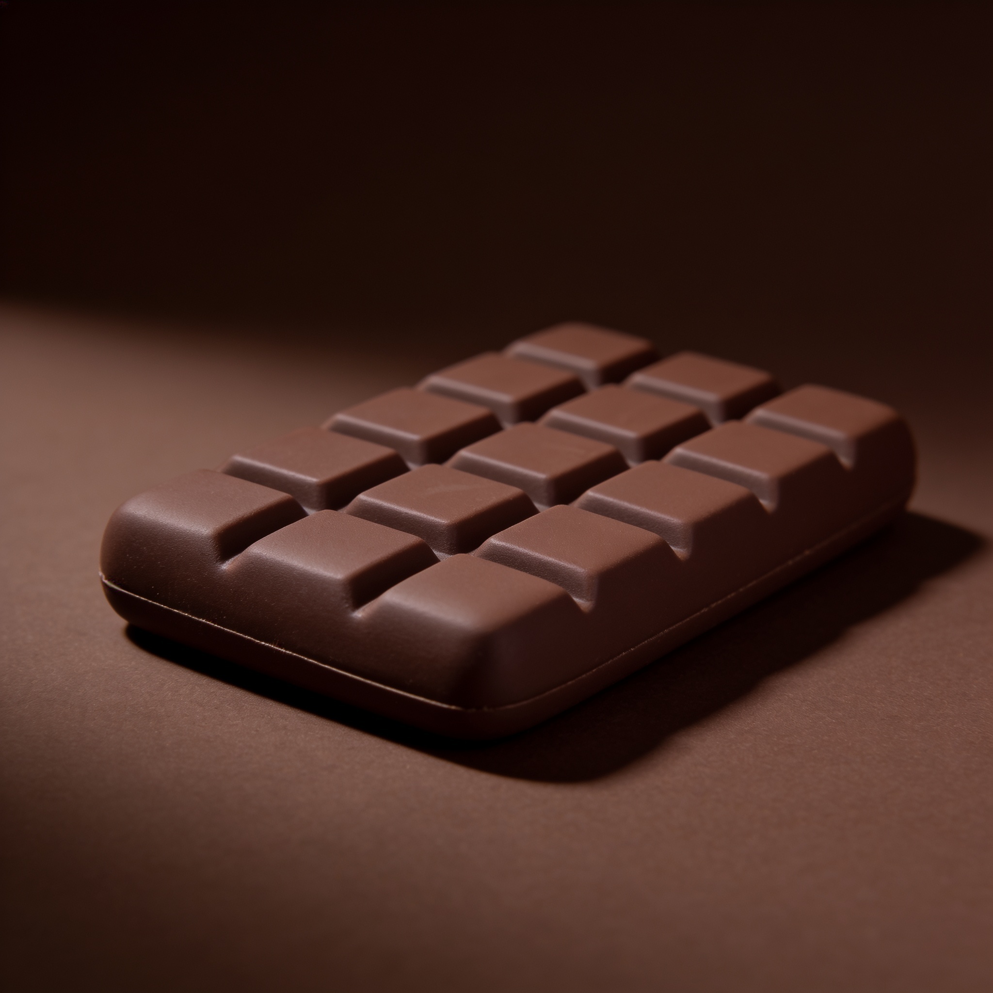 Close-up of the Chocolate bar squishy surface and molded relief
