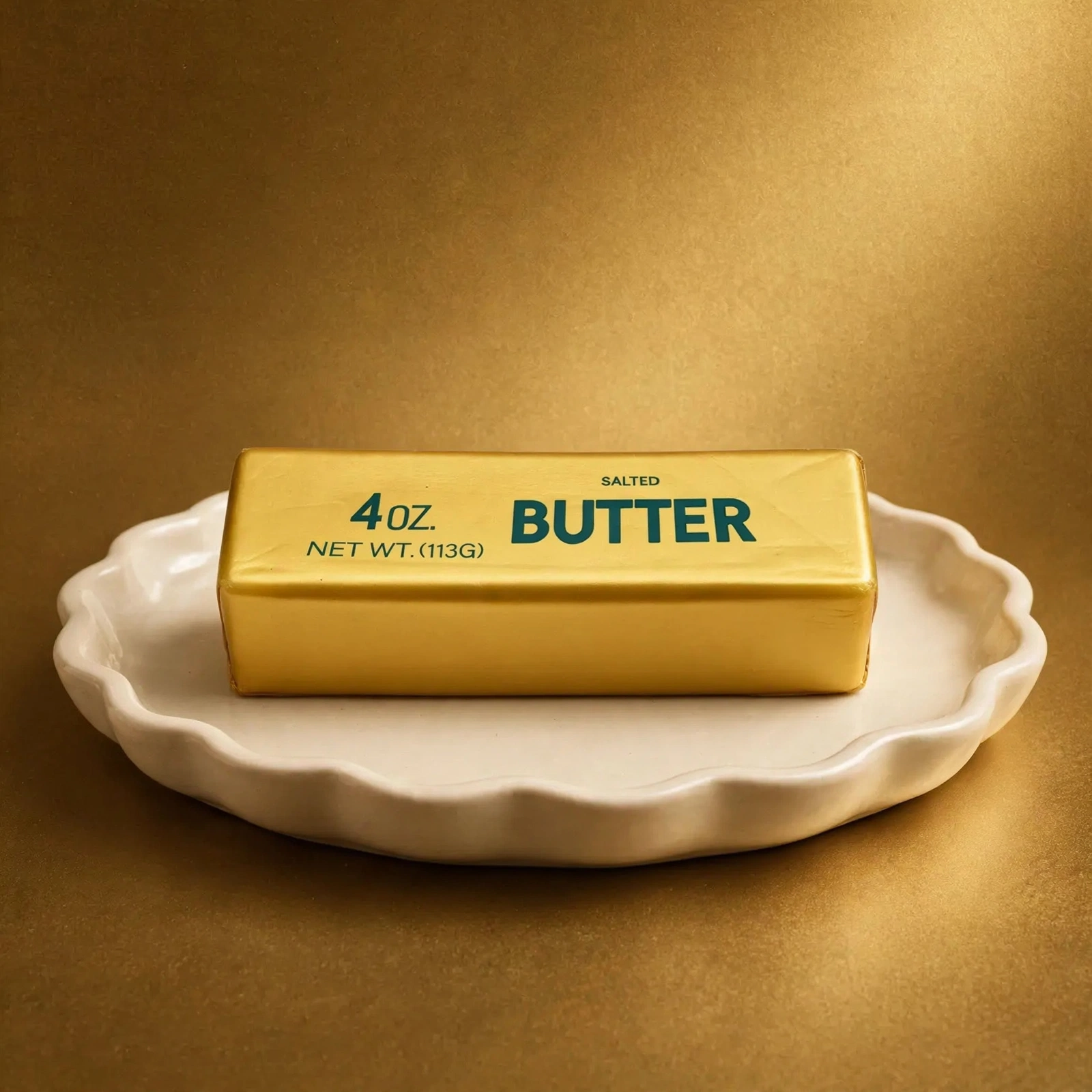 Golden butter squishy 4oz - metallic gold butter stick stress toy