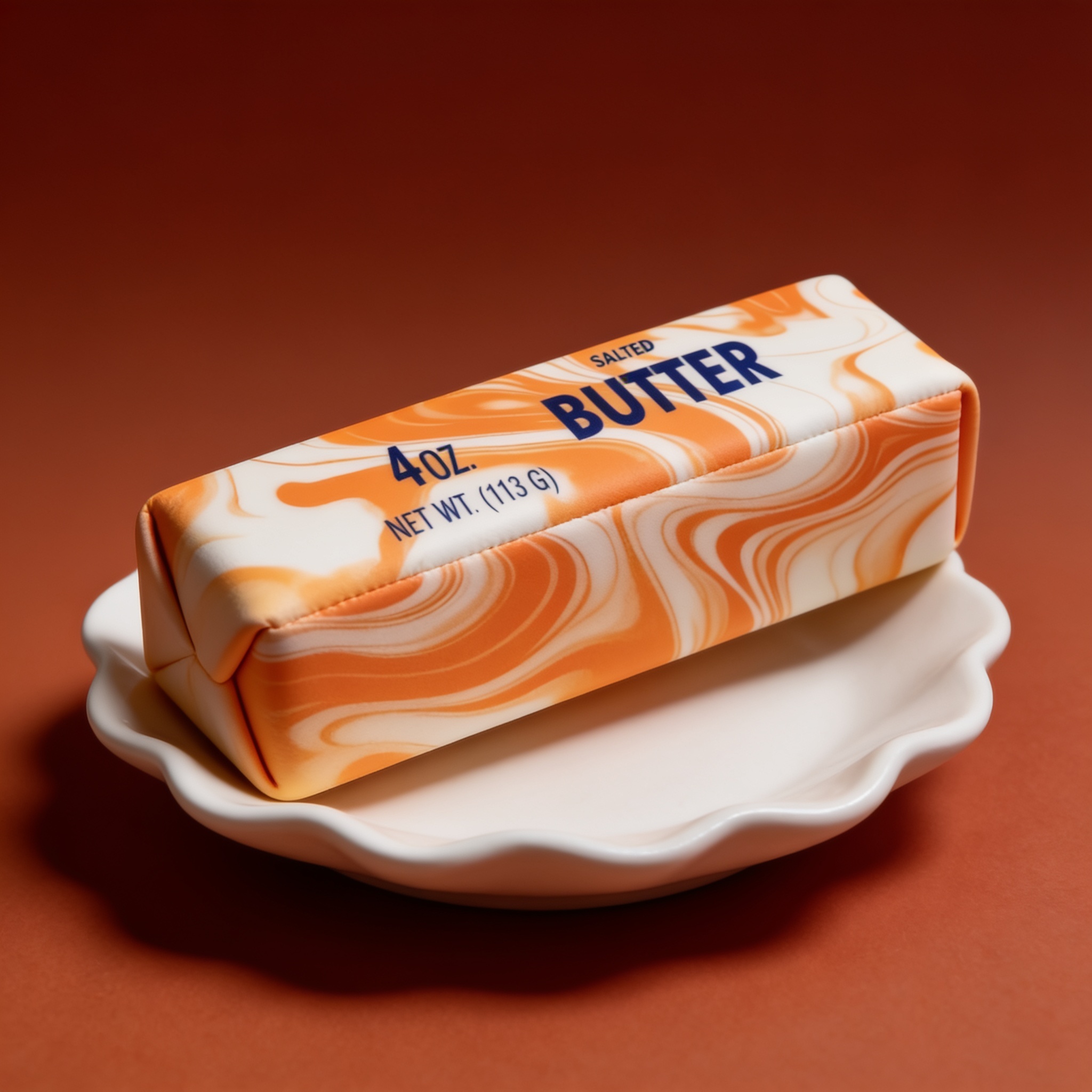 Orange marble butter squishy 4oz - marbled butter stick squishy